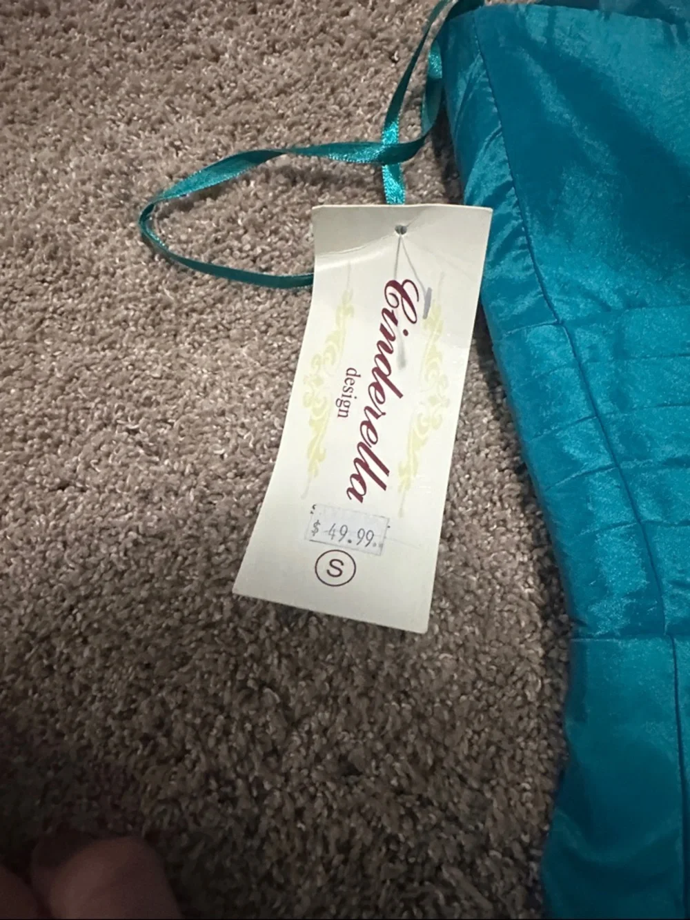 Strapless Teal Satin Cocktail Dress
